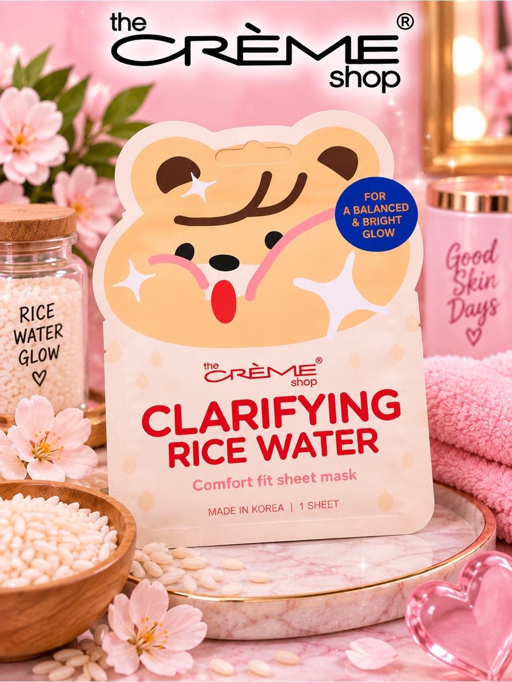 The Crème Shop Clarifying Rice Water Sheet Mask